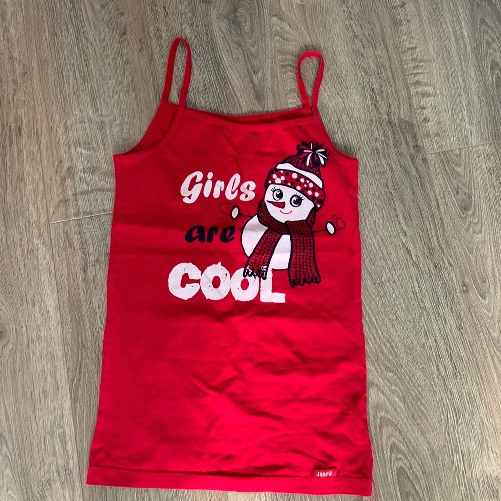 Red Kids' Tank Top with Penguin Design